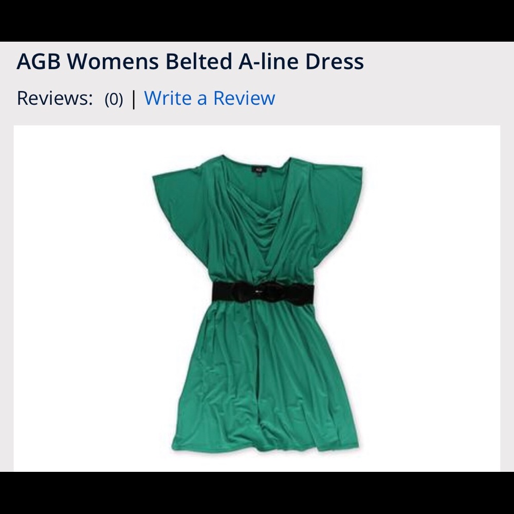 Like new! Worn once! Blue belted drape dress. - Picture 6 of 6